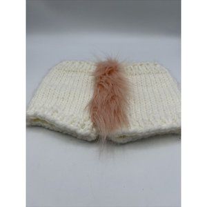 So Adorable Unicorn Diaper Cover Infant 3-6 Months Knit Ivory/Pink tail